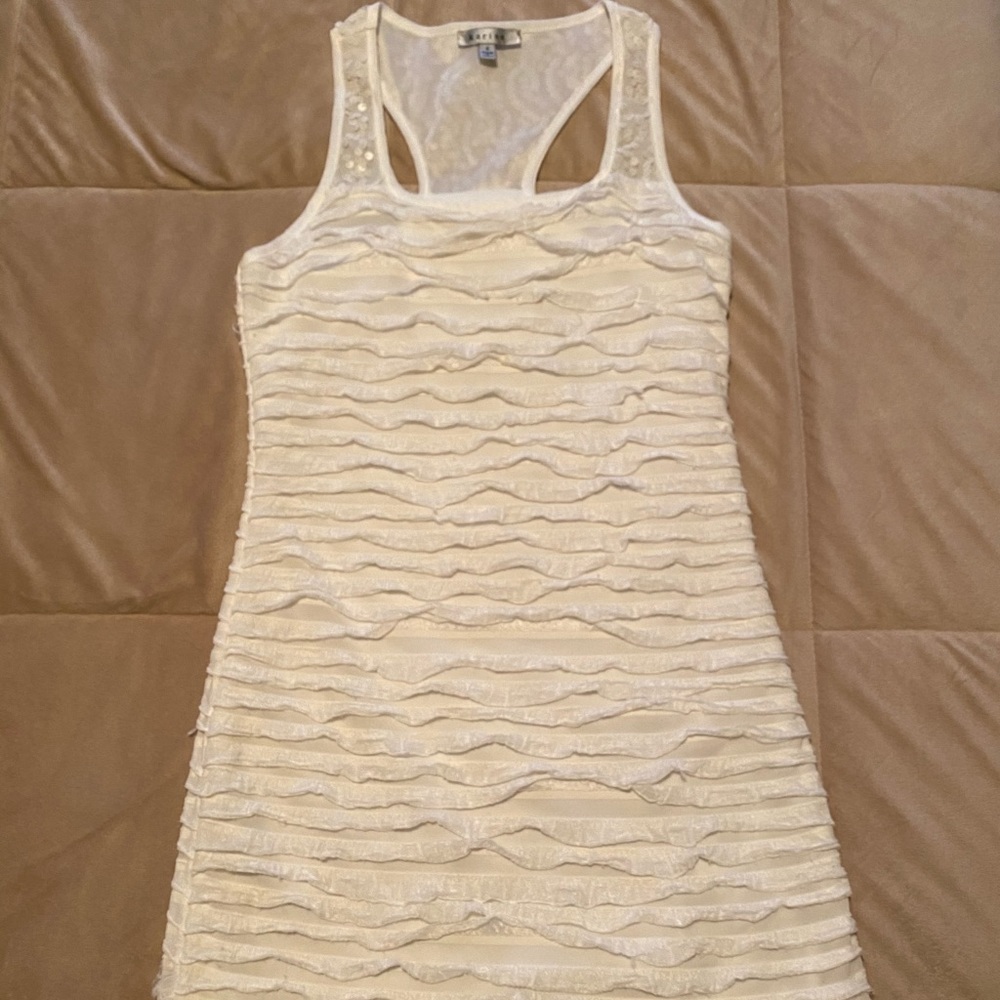 White halter mini dress